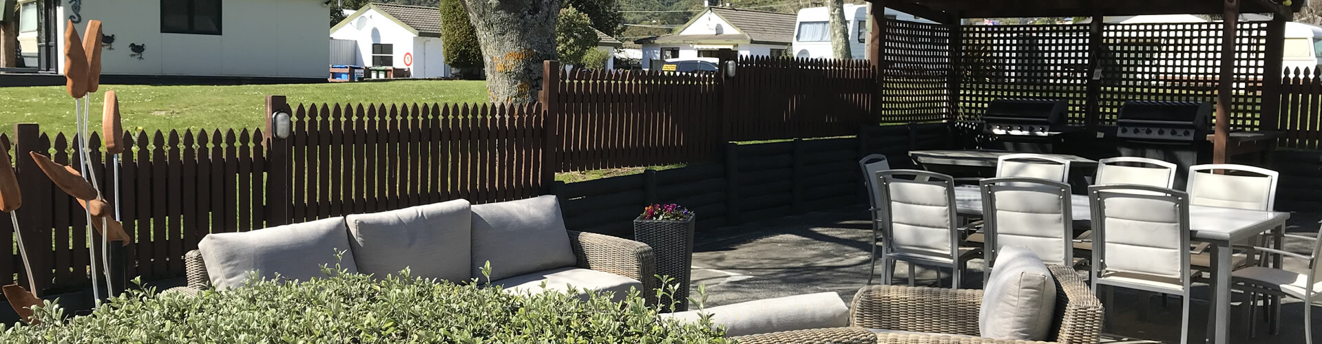 BBQ Area At Parklands Marina Holiday Park In Picton NZ